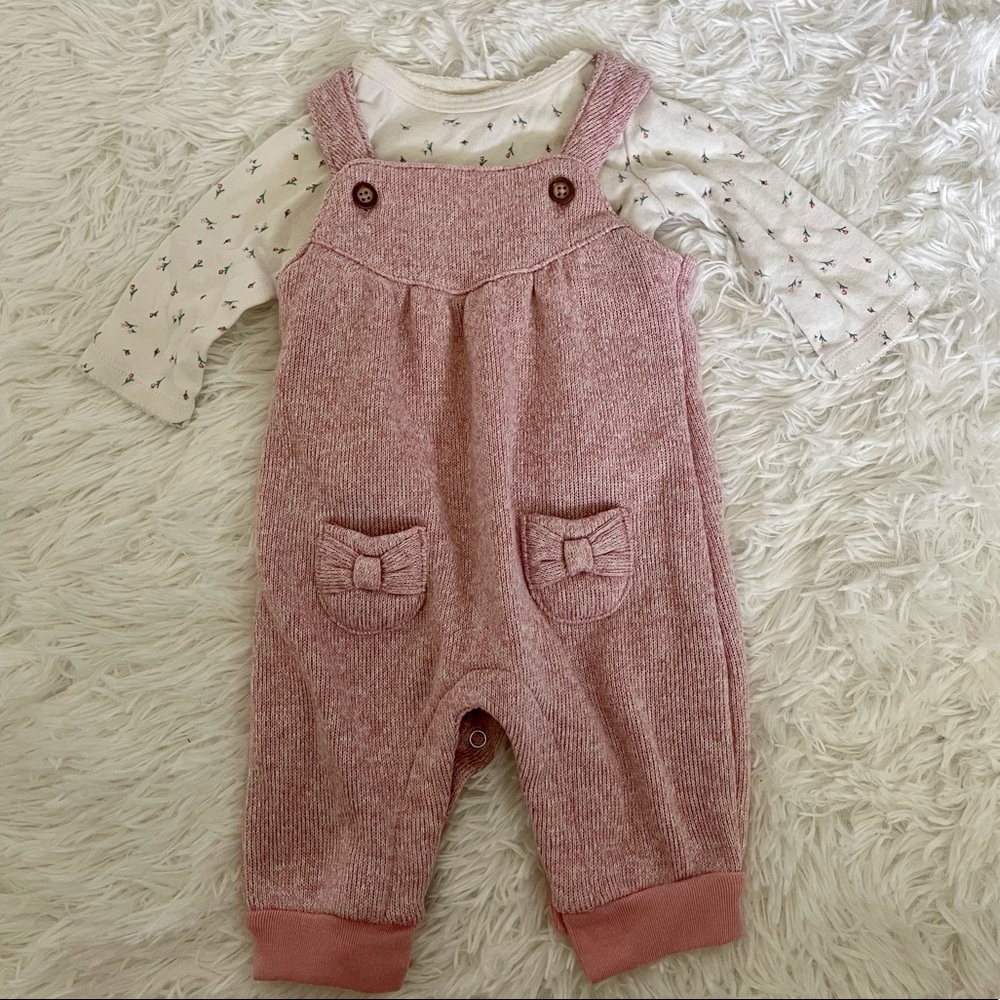Carters Pink Coverall with Floral Top